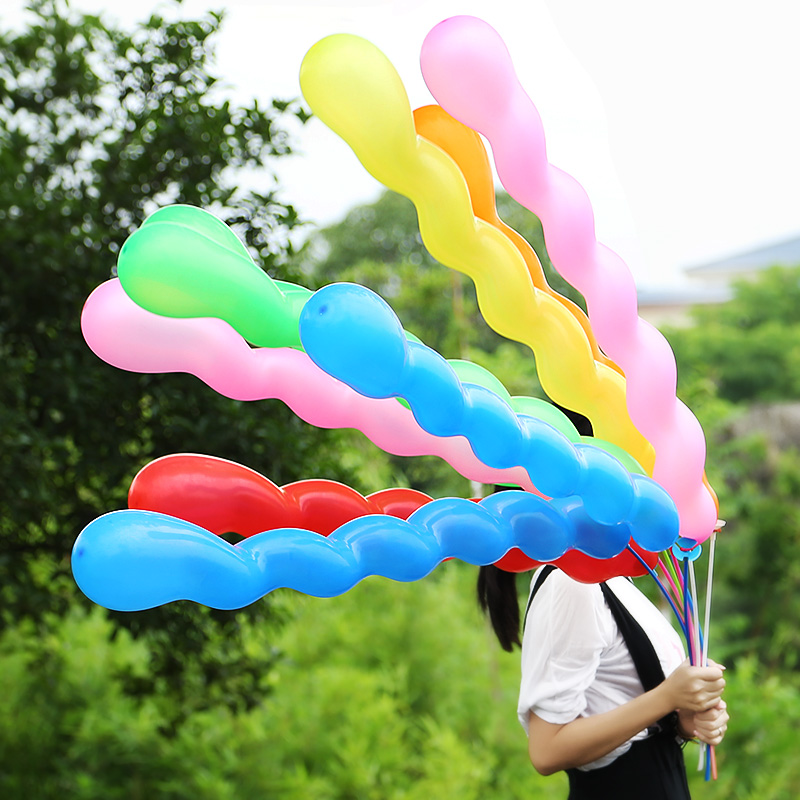 50pcs   ؽ ǳ    ǳ  KTV Ƽ ǰ Ʈ  ǳ ǳ 峭/50pcs Screw Twisted Latex Balloon Spiral Thickening Long Balloon Bar KTV Party Supplies